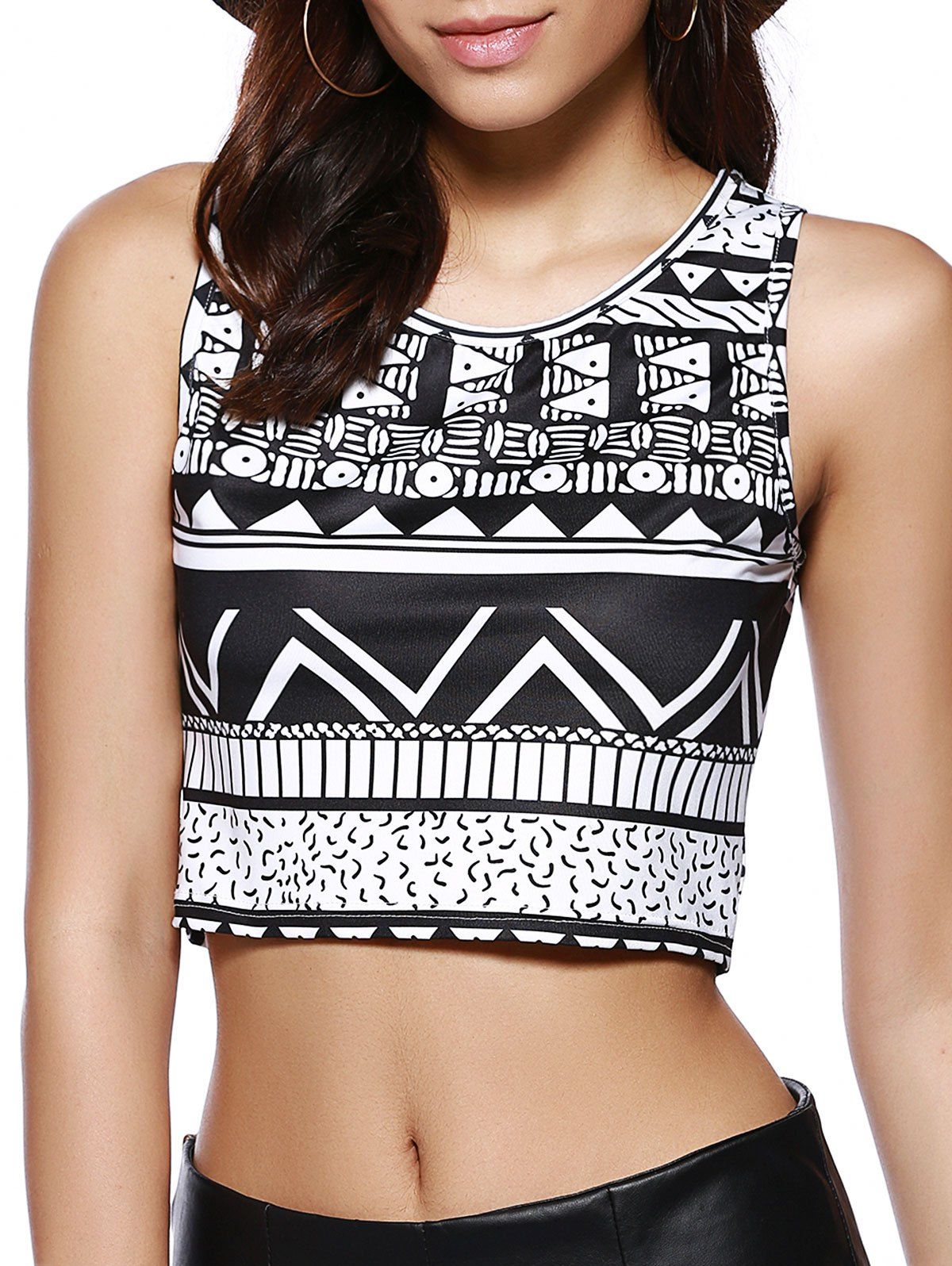 Trendy Tribal Print Tank Top For Women - COLORMIX M