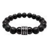 Simple Prayer Gravé Vésuvianite Beads Bracelet pour les hommes - Noir 