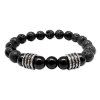 Simple Perles Bouddha Gravé Vésuvianite Bracelet pour les hommes - Noir 
