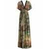 Robe Style Bohémien Paon Imprimé de Grande Taille à Manches Courtes Pour Femme - multicolore 6XL