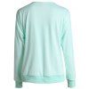 Sweat-shirt Élégant Ample Zippé à Col en V à Manches Longues Pour Femme - Vert M