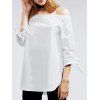 Blanc Off The Shoulder Self Tie Blouse - Blanc S