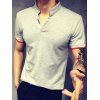 Collier Stand spécial Purfled design manches courtes hommes s ' Aménagée Polo T-Shirt - Gris XL