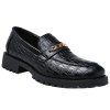 Trendy Black Color and Embossing Design Men's Formal Shoes - BLACK 43