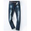 Hommes  'sRipped design Zip Pants Fly Denim - Bleu Toile de Jean 38