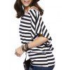 Casual Short Sleeve Striped Blouse + Long Tank Top Twinset For Women - Rayure XL