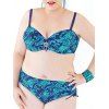 Femmes Élégant  's Plus Size Strappy Imprimer Bikini Set - Bleu Saphir 6XL