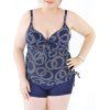Élégant Women 's  Plus Size Printed Two-Piece Swimsuit - Bleu Violet 6XL