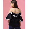 Chemise Elégante à Bretelle Fine Manches à Volants Sans Dos Pour Femme - Noir ONE SIZE(FIT SIZE XS TO M)