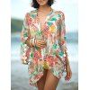 Mode manches 3/4 Imprimer Cover Up For Women - multicolore XL