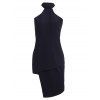 Stand cou Robe asymétrique s 'amincissant femmes - Noir M