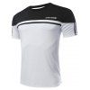 Men's Slimming Color Block Gym T-Shirt - Noir XL