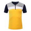 Men 's  Slim Fit V-Neck T-Shirt Gym Color Block - Jaune 2XL