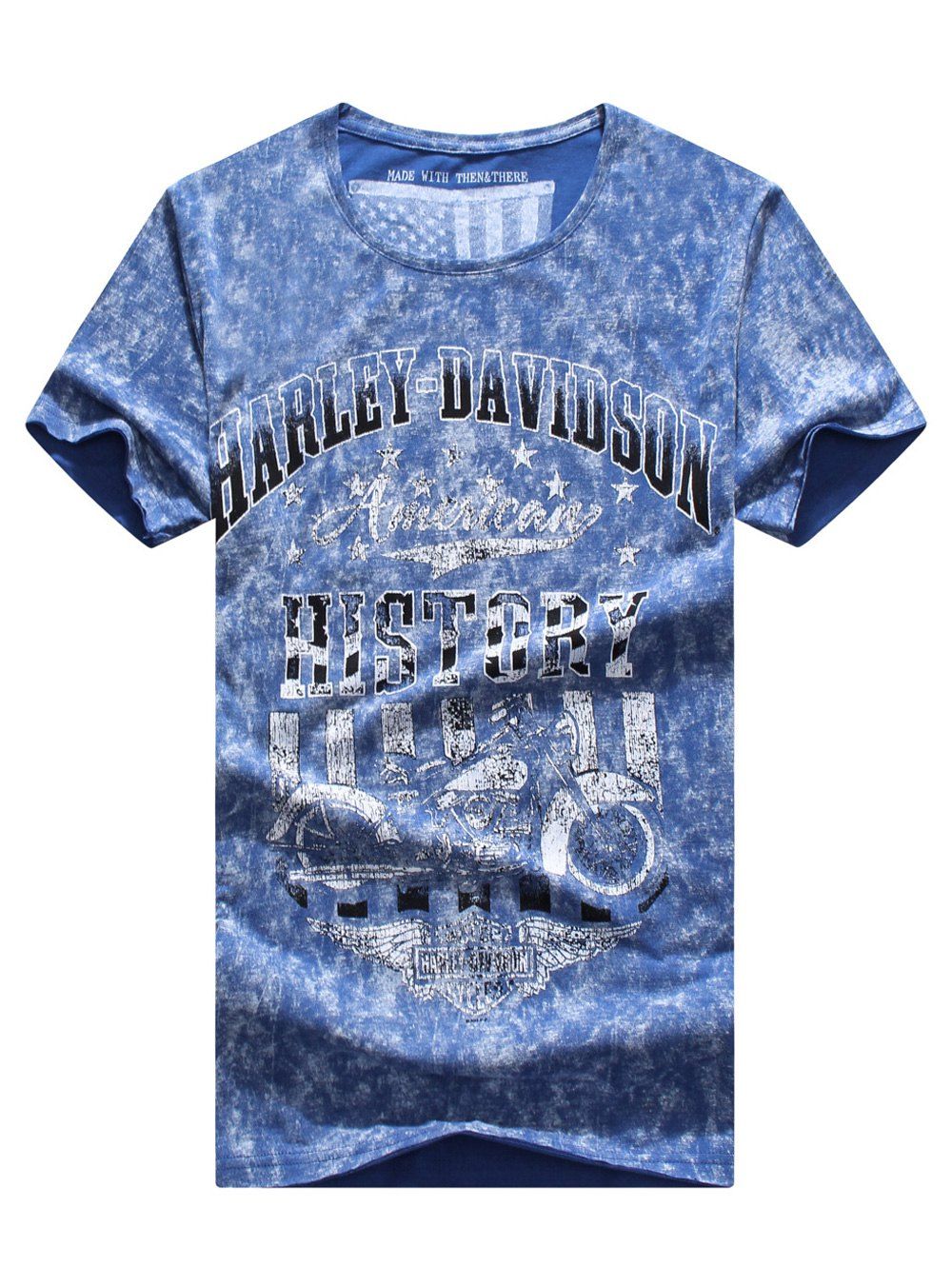 

Fashion Letters Printing Men's Short Sleeves T-Shirt, Blue
