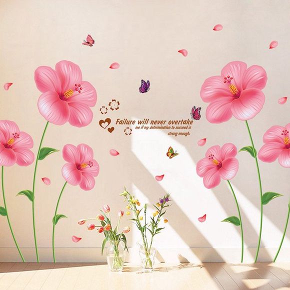 Haute Qualité amovible Romantique Fleurs roses Art Wall Sticker - multicolore 