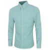 Casual Plus Size Button-down manches longues couleur unie Chemises pour hommes - Vert clair 4XL