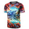 Sky Colorful 3D Imprimer T-shirt col rond manches courtes hommes s ' - multicolore S