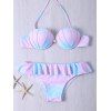 Sweet Color Ombre Halter Bra + Flounced Briefs Bikini - COLORMIX S
