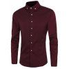 Casual Plus Size Bouton-down couleur unie shirts pour homme - Rouge vineux 2XL