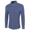 Casual Plus Size button-down chemises à carreaux pour les hommes - Bleu profond M