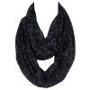 Stylish Women's Geometric and Abstract Star Pattern Voile Circle Loop Infinite Scarf - Noir 