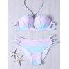 Sweet Ombre Design Halter Neck Bikini Set - COLORMIX L
