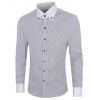 Casual Plus Size Button-down chemises rayées pour les hommes - Blanc et Noir 4XL