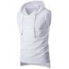 T-shirt Sans Manches à Capuche en Couleur Solide Pour Homme - Blanc XL