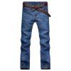 Cat Casual Straight Leg  's Whisker Patch Pocket Aménagée Men ' Zipper Fly Jeans - Bleu profond 34