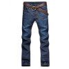 Cat Casual Straight Leg  's Whisker Patch Pocket Aménagée Men ' Zipper Fly Jeans - Bleu Violet 33