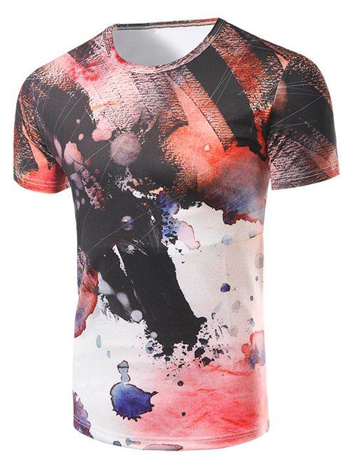 T-shirt Imprimé à Col Rond pour Homme - multicolore XL