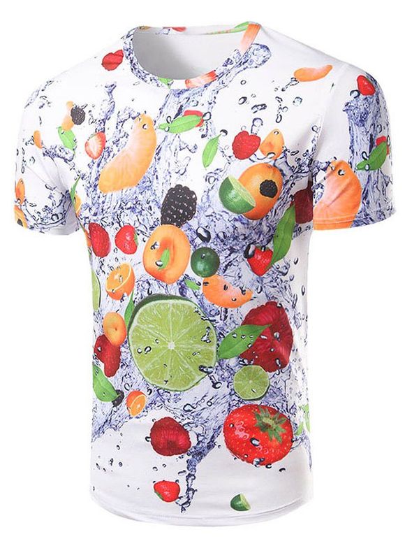 T-Shirt Casual Fruits manches courtes 3D Printed Men 's - multicolore 2XL