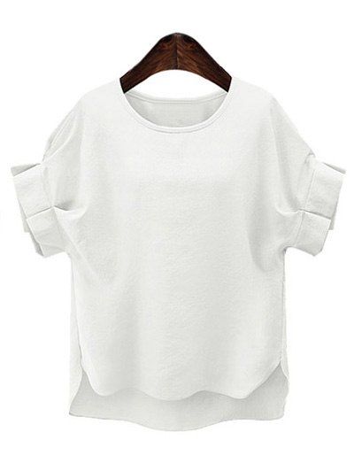 De plus T-shirt Taille manches courtes volants femmes  's - Blanc 4XL