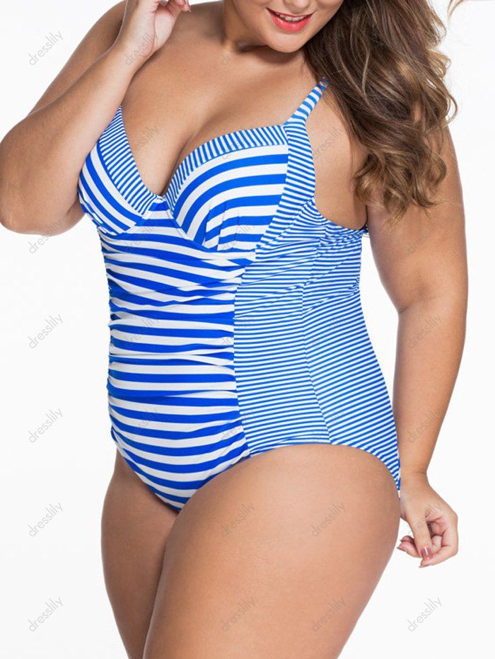 spaghetti strap striped one piece swimwear