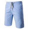 Shorts Solid Color Élégant Lace-Up Straight Leg Men  's - Bleu clair M