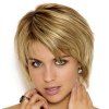 Stylish Straight Capless Blended Color Short Layered Cut Synthetic Wig For Women - multicolore 