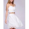 Bowknot Lace Crop Top and Laciness High Waist Skirt Twinset - Blanc ONE SIZE(FIT SIZE XS TO M)