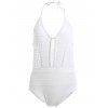 Femmes Attractive  's Halter Backless ajouré One-Piece Swimsuit - Blanc L