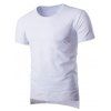 Mesh T-shirt ras du cou Splicing Conception ronde de poche à manches courtes hommes  's - Blanc M