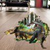 Autocollant Mural Amovible Motif Dinosaure dans la Forêt 3D - multicolore 
