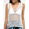 Attractive Scoop Neck Hollow Out Crochet Tank Top For Women - Blanc ONE SIZE(FIT SIZE XS TO M)