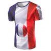 3D Football and Stripes Imprimer T-shirt col rond Men 's - multicolore 2XL