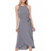 Jupe Casual Striped Tank Top + Tie Side High Low Twinset pour les femmes - Gris ONE SIZE(FIT SIZE XS TO M)