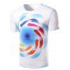 Collier Fashion Round T-Shirt Impression Swirl Colorful Men 's - Blanc M