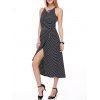 Jupe Casual Striped Tank Top + Tie Side High Low Twinset pour les femmes - Noir ONE SIZE(FIT SIZE XS TO M)