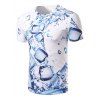 Men 's  Collar 3D T-shirt Ice Cube Impression Mode Ronde - Blanc XL