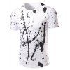 Mode col rond d'encre T-Shirt Impression Men 's - Blanc 2XL