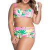 Chic Plus Size Spaghetti Strap Imprimé Ensemble bikini pour les femmes - multicolore 3XL