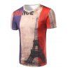 Casual manches courtes 3D T-Shirt Men 's  Tour Imprimé - multicolore 2XL