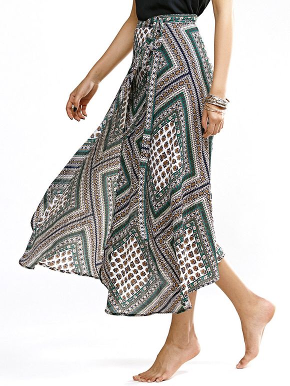 Retro Style High Waist Printed Wrap Skirt For Women - multicolore ONE SIZE(FIT SIZE XS TO M)
